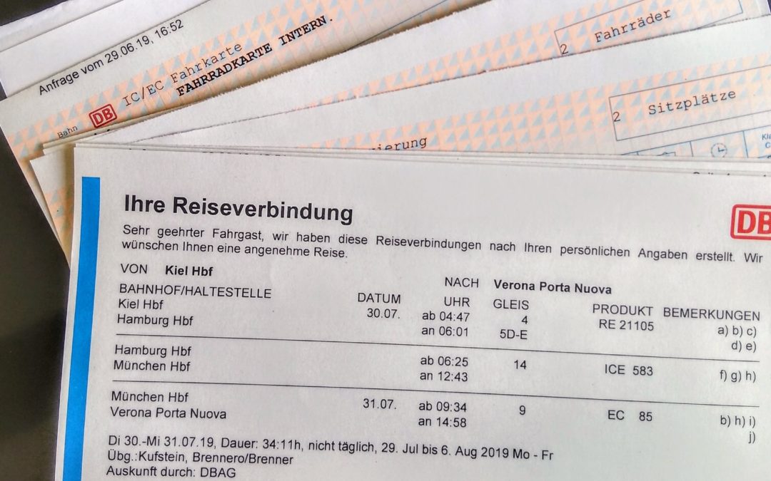 Ticketbuchung – Bahn fahren mit dem Fahrrad in Europa